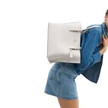 Coach Mollie Printed Women's Single Shoulder Tote Bag CV967IMXU5 - 粉筆白色CV967IMXU5 - 查看 2