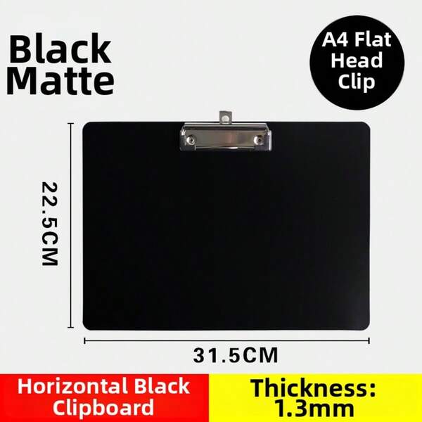 A4黑色塑料文件写字板，文件、账单、菜单夹，文具夹板