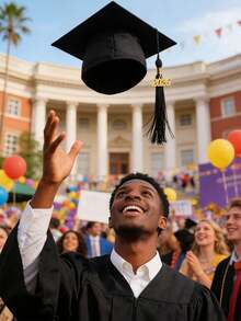 2顶2026款流苏毕业帽，2026款可调节成人流苏毕业帽，黑色可调节成人毕业帽，男女通用毕业典礼配饰，适合高中和大学毕业典礼，2026款流苏毕业帽 - 彩色 - 查看 6