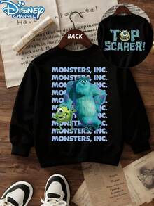 Disney Officially Licensed Kids Sweatshirt Unisex Black 100% Polyester Ultra Comfortable Super Soft Printed Cars Lightning McQueen & Mater Design Ages 1-14 Everyday Stylish Casual Wear High Visibility Relaxed Fit Disney Park Limited Edition Design New Arrival Express Delivery - Noir - Voir 2