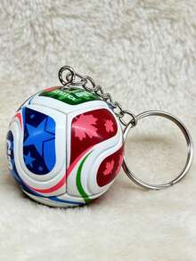 1个2026年足球钥匙扣，3D立体钥匙圈，男女通用足球迷收藏礼品，日常配饰 - 彩色 - 查看 3