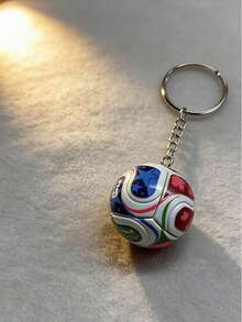 1pc 2026 Football Keychain, Football Key Ring, Bag Ornament, Car Keychain, 3D Stereo Keychain, Unisex Fan Collection Gift - Multicolor - View 4