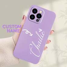 1 pieza Funda de teléfono líquida de TPU, compatible con Apple/Galaxy/Honor//, personalizable con elementos como gatos, perros, flores, mariposas, adecuada para el Día de la Madre, el Día del Padre, San Valentín, cumpleaños, parejas, padres e hijos, funda de teléfono personalizada única - Blanco - Ver 6
