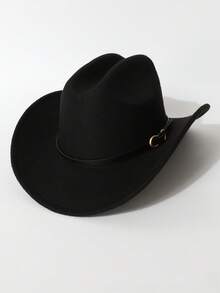 1 件经典优质羊毛毡牛仔帽，透气侧开衩，适合西部主题活动、音乐节、派对、日常穿着，时尚百搭 - 禮帽 - 查看 4