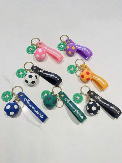 1pc New Creative World Cup Football Keychain Pendant, Simulated Football Key Ring, Backpack Accessory, Couple's Sports Accessory, Fan Commemorative Gift, Bag Hanging Decoration