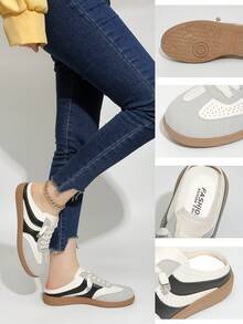 Nuevas sandalias deportivas planas de malla para mujer, diseño deportivo exterior talla grande reciente - Negro - Ver 7