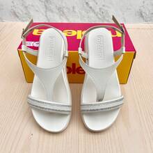 Women's Moleca Sandal With Rhinestone Strap - trắng - Xem 4