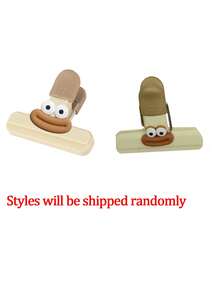 2 szt. klipsów do zamykania żywności w kształcie kiełbaski z dużym oczkiem, mocne klipsy do przechowywania żywności, wielokrotnego użytku klipsy do torebek na przekąski, przenośne, wielofunkcyjne klipsy do zamykania żywności, klipsy do torebek plastikowych z uchwytami, wzór kreskówkowy, odporne na wilgoć i kurz, urocze gumowe dekoracje 3D - wielobarwność - Zobacz 11