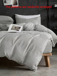 2/3件套100%纯棉条纹被套组（不含被芯） - 柔软透气，现代条纹印花床上用品套装，适用于卧室/客房，家居及宿舍必备装饰，四季皆宜的舒适床上用品套装 - 彩色 - 查看 4