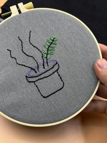 20pcs Linen Cross Stitch Fabric, Red/Gray/Black Optional, 25*25cm, Suitable For DIY Embroidery Patterns, Placemats, Coasters - Imitation Linen 25*25cm - View 4