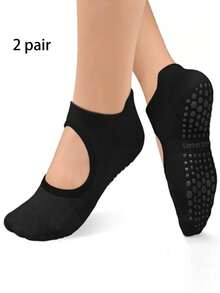 1/2/4双装透气网眼瑜伽普拉提防滑踝袜，女士运动低帮袜 - 彩色 - 查看 7