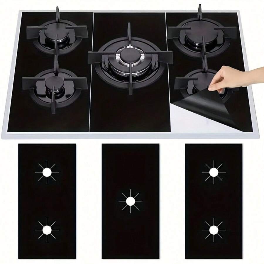 1/2/3/4/8 Piece Non-Stick Gas Cooktop Pad - Reusable, Oil And Stain Resistant, Washable, Easy To Clean - Protect Your Cooktop And Keep Your Kitchen Clean