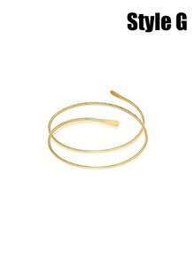 1/8件套女士精致手镯配饰 - 可调节金/银简约臂环手镯套装 - 金色 - 查看 16