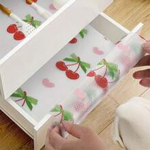 1 Roll Thickened EVA Drawer Liner | Cherry Pattern, Moisture-Proof, Anti-Slip, Washable And Reusable, Suitable For Drawers, Shoe Cabinets And Cupboards, Drawer Moisture-Proof Pad: Anti-Slip And Anti-Dust, Keep Utensils Dry And Clean - Red Cherries - View 4