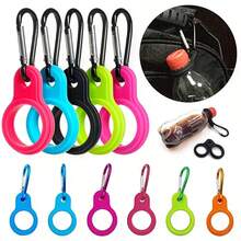 Móc treo bình nước thể thao ngoài trời 6 màu ngẫu nhiên (3 vòng silicon + 3 móc leo núi), móc treo đồ uống bền chắc, kết hợp giữa móc leo núi di động và kẹp cốc thông thường, phụ kiện ba lô thiết thực và quà Giáng sinh. - Nhiều màu - Xem 5