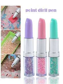 1 Set Of Lip-Shaped Diamond Embroidery Pen | 5D Diamond Painting Tool, Diamond Dot Pen, Suitable For Hand Embroidery, Plastic Material - View 1