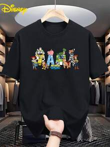 Authorized By Disney, Toy Story MAMA T-Shirt Is A Simple American Color Printing, Suitable For Everyday Street Wear, Necessary In Summer, And A Gift For Disney Lovers. - màu đen - Xem 1
