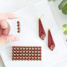 100 piezas de letras + 1 mango transparente Sello de letras de arcilla, Juego de sellos de letras y números de cerámica, Herramienta de arcilla polimérica para hacer joyas - transparente - Ver 10