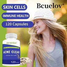 Bcuelov Skin Health Capsules - Contains Oat Straw, Chamomile Flower, Lime Peppermint, Python Bark, And Agnes Castor – For Maintaining Healthy Skin - 120 Capsules - 1 bottle(1 瓶) - 查看 6