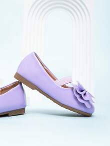 2026 Nuevos zapatos de baile de estilo princesa con punta redonda y sin cordones para niñas, primavera - Morado - Ver 5