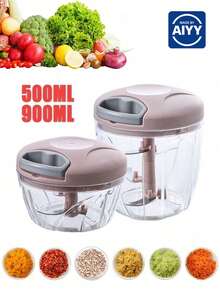 500ml/900ml Manual Garlic Press Set - Can Be Used With Manual Meat Grinder, Allowing You To Easily And Quickly Grind Garlic At Home Without Electricity. This Is A Multi-Functional Garlic Press, Also Known As A Vegetable Garlic Press Or Garlic Grinder. Suitable For Kitchen And Catering - Multicolor - View 8