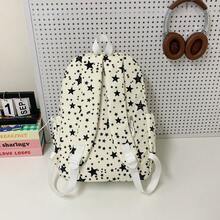 Casual Large Capacity Backpack, Fashion Star Pattern Nylon Messenger Bag, School Student Shoulder Bag, Travel Bag With Pendant, Suitable For Halloween - Beige - View 7