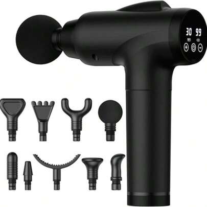 Rechargeable Deep Tissue Muscle Handheld  Massage Gun , Handheld Electric Muscle Massager, High Intensity Percussion Massage Device For Pain Relief With 9 Attachments & 30 Speed,Valentines Gift