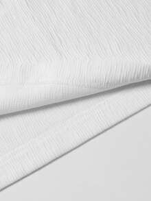 1pc White Textured Men's Short Sleeve V-Neck T-Shirt, Lightweight Breathable Men's Vacation Top, Casual Beach Holiday Style, Machine Washable - White - View 9