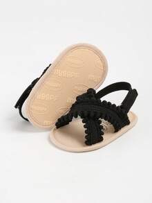 Toddler Girls' Breathable Hollow-Out Soft Bottom Sandals, Summer - Black - View 7