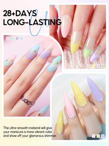 PEACECOLOR 1 Bottle 10ml Macaron Color Series Sweet Jelly Nail Polish, Glass Bottle Soak-Off UV LED Gel Nail Polish, Suitable For Beginners Home DIY Manicure Salon Use, Women Nail Care Gift - Multicolor - View 7