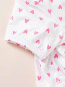 Hunde-Kleid mit Herz-Muster, Kurzarm, mit Schleife und Tüllrock, Alltagskleidung für Welpen, Haar-abweisend - Pink - Übersicht 9