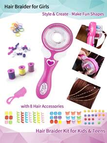 Bộ dụng cụ tạo kiểu tóc 2 trong 1 cầu vồng cho bé gái, bao gồm dây buộc tóc và dụng cụ tết tóc tự động. Bộ tự làm 2 trong 1 này bao gồm nhiều dây buộc tóc nhiều màu sắc và phụ kiện tóc sáng tạo. Bộ sản phẩm bao gồm dây buộc tóc cầu vồng và 8 phụ kiện trang trí tóc nhiều màu sắc. - Nhiều màu - Xem 5