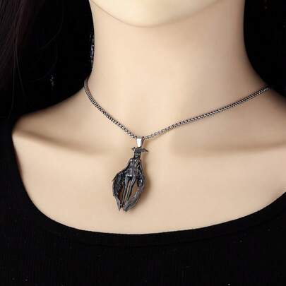 1pc New Long-Legged Angel Necklace Women's Vintage Punk Gothic Style Versatile For Daily Wear Birthday & Holiday Gift