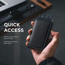 2026 New Men's Button Wallet RFID Blocking Card Holder, Aluminum Alloy Card Case, Minimalist Large Capacity Cash & Credit Card Organizer - Multicolor - View 5