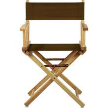 18 Inch Director's Chair – Natural Frame With Brown Canvas For Outdoor, Patio, Or Studio Use - Natural Frame + 18" - Classic Height + Natural Frame/Brown Canvas - View 7