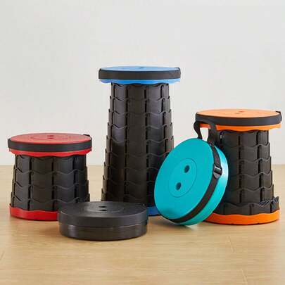 1pc Upgraded Folding Stool, Lightweight Yet Sturdy, 400 Lbs Capacity, Portable Foldable Stool Suitable For Camping, Fishing, Hiking, BBQ, Compact Yet , Telescopic Collapsible Camping Stool For Adults Outdoor Travel