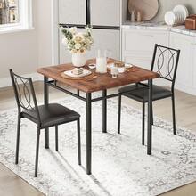 Dining Table & Chair Sets - Nogal Table + 2 Chairs - View 1