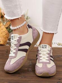 Hidkat Women's Summer Casual Flat Shoes, Lightweight Slip-On Outdoor Sports Shoes With Color Blocking, Suitable For Spring And Autumn - 667 Purple - View 9