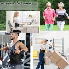 Lightweight Breathable Lumbar Support Belt For Sports Back Support Belt For Heavy Lifting & Work Safety - Black - View 6