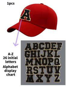 1pc Unisex A-Z Letter Pattern Baseball Cap, Casual Versatile Breathable Sun-Proof Hat, Suitable For Daily Wear, Fashion Versatile, Can Be Used As Vacation Sun Hat - Red - View 21