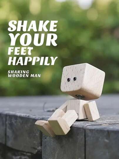 A Wobbly Wooden Gift For Men – It Comes With 12 Vivid Facial Expression Accessories, Smiling/Sad/Neutral Poses, And Can Be Used As A Desktop, Bookshelf, Car Decoration