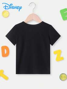 Disney Mickey Mouse Playful Line Art Boys Cute T-Shirt Lightweight Comfortable Playtime & Casual Outings - 黑色 - 查看 2