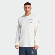 Adidas 男士 BM26 LS T 130 M 长袖T恤，针织无领 TKG4567 - 米色 - 查看 1