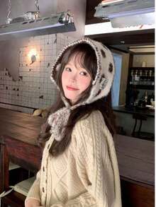 1pc Women's Wool Knit Ear Warmer Headband, Autumn/Winter New Student Warm Versatile Hat, Red Scarf,, Reversible Dual-Sided Scarf, Winter PJRH - Nhiều màu - Xem 8