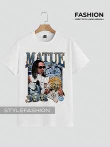 Streetwear T-Shirt Rapper Matuê Album 333 National Hip Hop Singer Light Years Tshirt Tuê Time Machine - 白色 - 查看 3