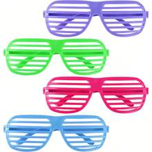 12 Pairs Of Plastic Shutter Glasses Shades Eyewear Party Props Assorted Colors - 最初的 - 查看 2