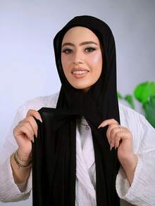 1pc Instant Jersey Hijab With Undercap, Silky Soft Breathable Fabric, Matching Jersey Hijab Scarf, Suitable For Daily Wear, Festivals, Prayers, Pilgrimage - Multicolor - View 14