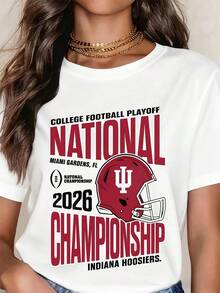 College Football Playoff National Championship 2026 Miami Gardens Fl T Shirt Women Men Fan Apparel N1CAA Footba - trắng - Xem 1