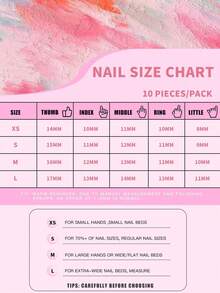 10片浪漫法式亚克力美甲套装，手绘不对称粉色爱心美甲装饰，浅粉色法式甲尖，红色波点，红色指甲油，简约春季美甲，包含美甲工具（1个果冻贴纸+1个指甲锉），三种尺寸：杏仁形、鸭嘴形、棺材形，手工按压式美甲贴片 - 彩色 - 查看 6