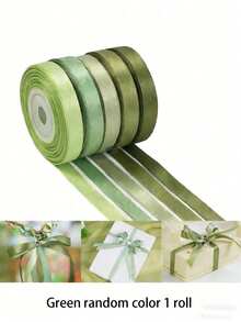 5 cuộn ruy băng satin polyester dùng trang trí hộp quà, hộp kẹo, hộp bánh (nhuộm máy, có thể có sự khác biệt nhỏ về màu sắc) - Nhiều màu - Xem 9